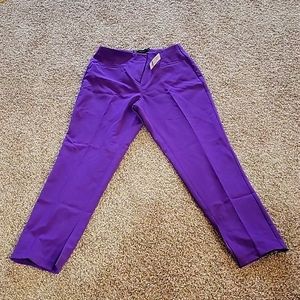 High Waisted Slit Hem Ankle Pants